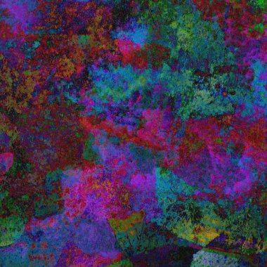 Yeşil, mavi ve mor renkli soyut suluboya tasarımı.