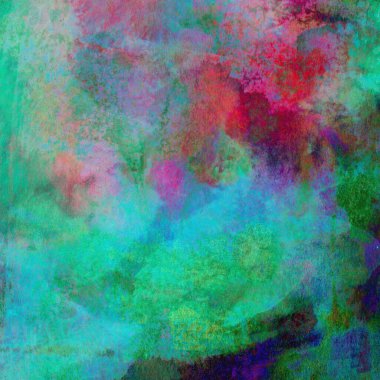 Mavi, yeşil, sarı ve kırmızı renkte suluboya tasarımı