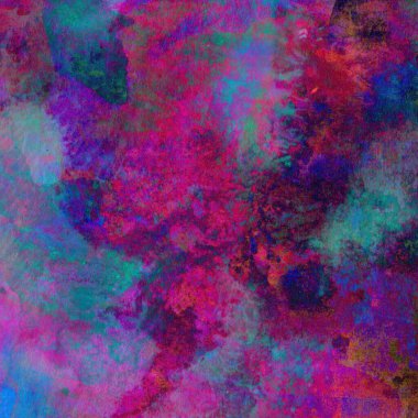 Karışık pembe, yeşil ve mavi renklerde suluboya boya ile yapılmış parlak soyut arkaplan.