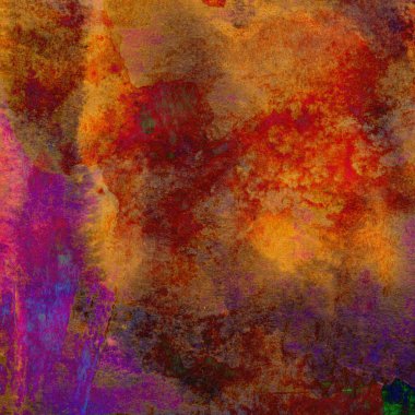 Mor ve turuncu renklerle süslemeli suluboya tasarımı