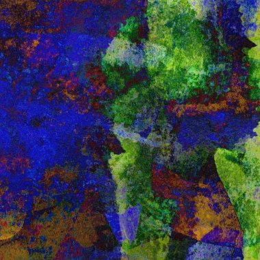 Mavi, yeşil, sarı ve kırmızı renkte suluboya tasarımı