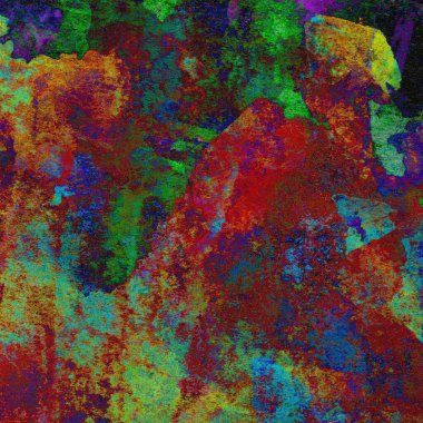 Mavi, yeşil, sarı ve kırmızı renkte suluboya tasarımı