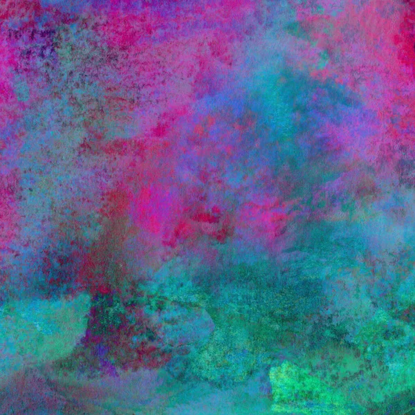 用粉红 绿色和蓝色混合水彩画制成的明亮的抽象背景 — 图库照片