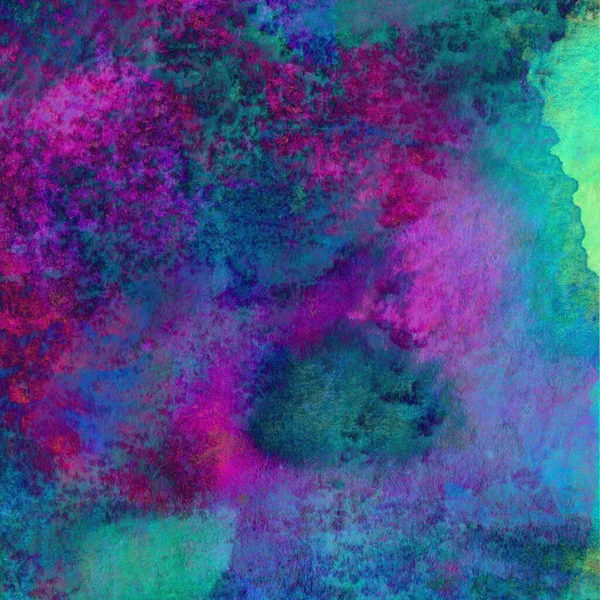 用粉红 绿色和蓝色混合水彩画制成的明亮的抽象背景 — 图库照片