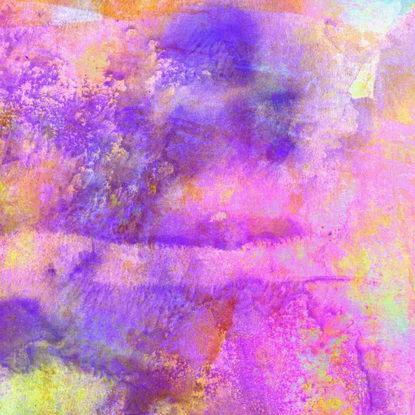 Декоративный Дизайн Акварели Фиолетовыми Оранжевыми Цветами — стоковое фото