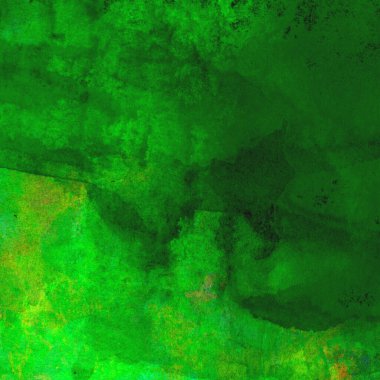 Koyu ve parlak yeşil tonlarıyla suluboya sanatsal arkaplan