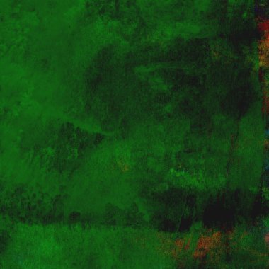 Sarı, mavi ve kırmızı tonlarda soyut yeşil suluboya tasarımı