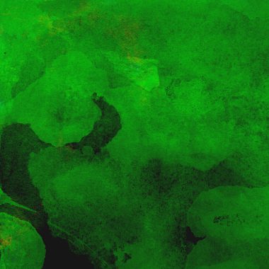 Koyu ve parlak yeşil tonlarıyla suluboya sanatsal arkaplan