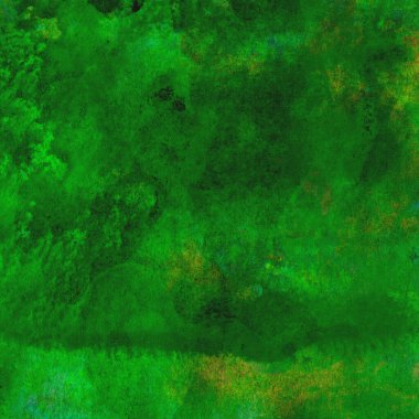 Koyu ve parlak yeşil tonlarıyla suluboya sanatsal arkaplan