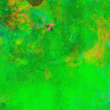 Sarı, mavi ve kırmızı tonlarda soyut yeşil suluboya tasarımı