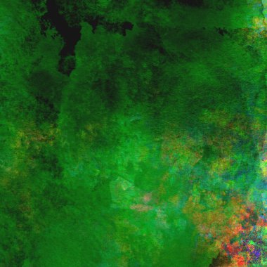 Koyu ve parlak yeşil tonlarıyla suluboya sanatsal arkaplan