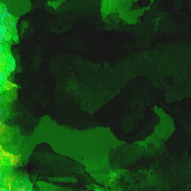 Koyu ve parlak yeşil tonlarıyla suluboya sanatsal arkaplan