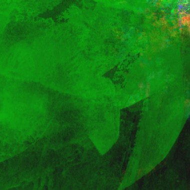 Sarı, mavi ve kırmızı tonlarda yeşil soyut suluboya deseni