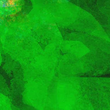 Sarı, mavi ve kırmızı tonlarda yeşil soyut suluboya deseni