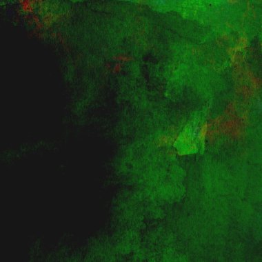 Parlak ve koyu yeşil tonlardan oluşan soyut renkli suluboya desenli arkaplan