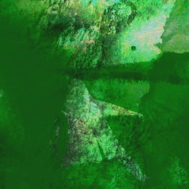 Parlak ve koyu yeşil tonlardan oluşan soyut renkli suluboya desenli arkaplan