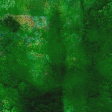 Parlak ve koyu yeşil tonlardan oluşan soyut renkli suluboya desenli arkaplan