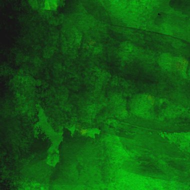 Parlak ve koyu yeşil tonlardan oluşan soyut renkli suluboya desenli arkaplan