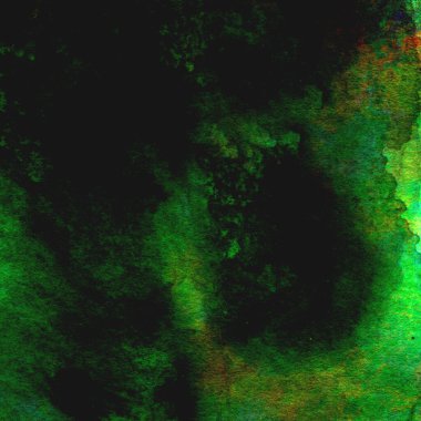 Parlak ve koyu yeşil tonlardan oluşan soyut renkli suluboya desenli arkaplan