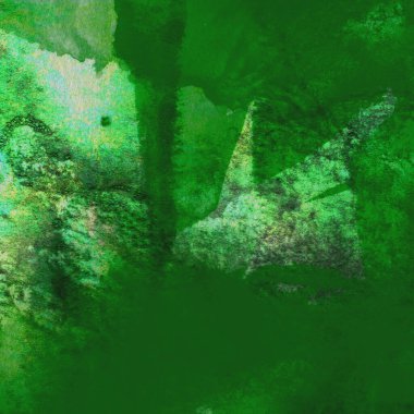 Parlak ve koyu yeşil tonlardan oluşan soyut renkli suluboya desenli arkaplan