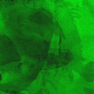 Parlak ve koyu yeşil tonlardan oluşan soyut renkli suluboya desenli arkaplan