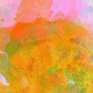 Pembe, kırmızı ve turuncu renkli suluboya lekeleri olan soyut renkli arkaplan