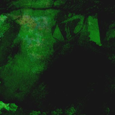 Parlak ve koyu yeşil tonlardan oluşan soyut renkli suluboya desenli arkaplan