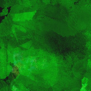 Parlak ve koyu yeşil tonlardan oluşan soyut renkli suluboya desenli arkaplan