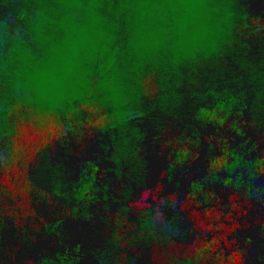 Sarı, mavi ve kırmızı tonlarda yeşil soyut suluboya deseni