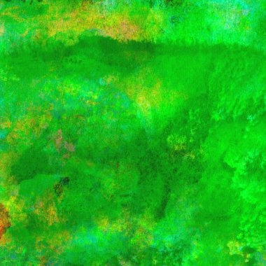 Parlak ve koyu yeşil tonlardan oluşan soyut renkli suluboya desenli arkaplan