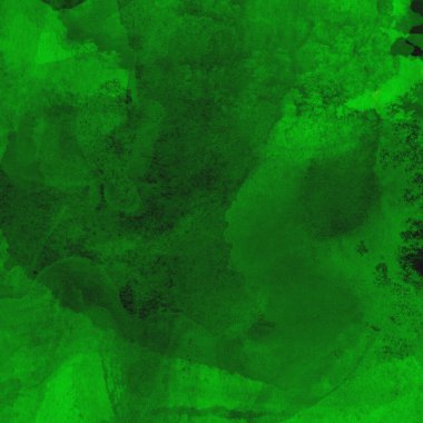 Parlak ve koyu yeşil tonlardan oluşan soyut renkli suluboya desenli arkaplan