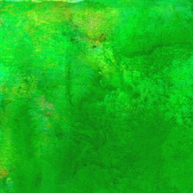 Parlak ve koyu yeşil tonlardan oluşan soyut suluboya desenli arkaplan