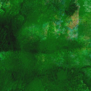 Parlak ve koyu yeşil tonlardan oluşan soyut suluboya desenli arkaplan