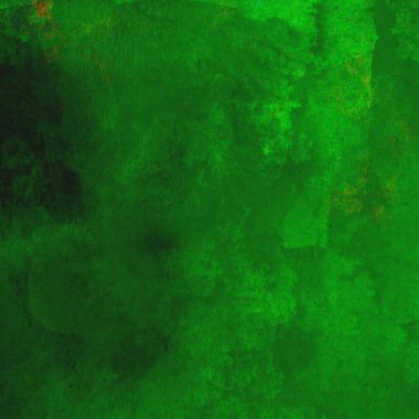 Parlak ve koyu yeşil tonlardan oluşan soyut suluboya desenli arkaplan