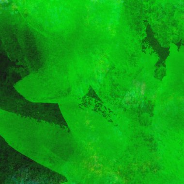 Parlak ve koyu yeşil tonlardan oluşan soyut suluboya desenli arkaplan