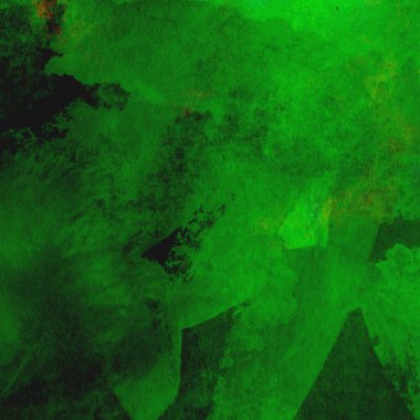 Parlak ve koyu yeşil tonlardan oluşan soyut suluboya desenli arkaplan