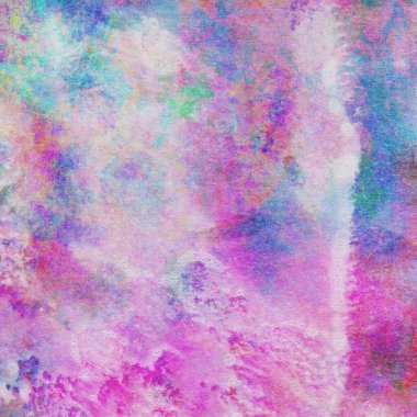 Mavi, yeşil, pembe ve sarı renklerle suluboya arkaplan