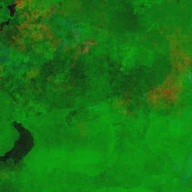 Parlak ve koyu yeşil tonlardan oluşan soyut suluboya desenli arkaplan