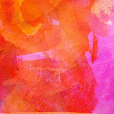 Sarı, pembe ve kırmızı renklerle soyut suluboya desenleri