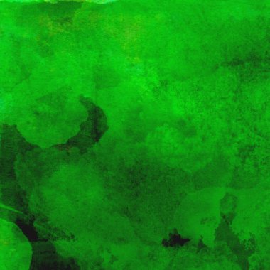 Parlak ve koyu yeşil tonlardan oluşan soyut suluboya desenli arkaplan