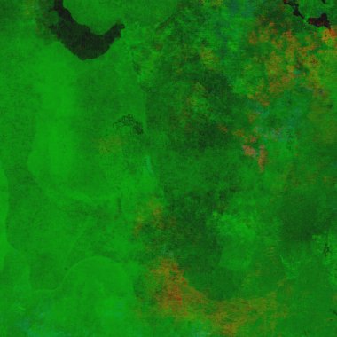 Parlak ve koyu yeşil tonlardan oluşan soyut suluboya desenli arkaplan