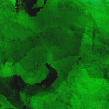 Parlak ve koyu yeşil tonlardan oluşan soyut suluboya desenli arkaplan