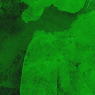 Parlak ve koyu yeşil tonlardan oluşan soyut suluboya desenli arkaplan