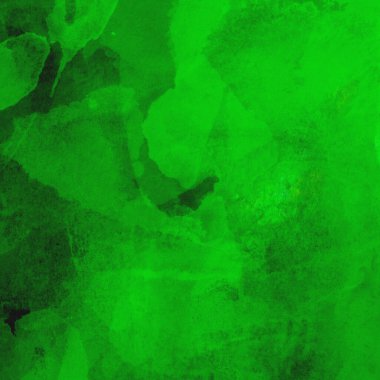 Parlak ve koyu yeşil tonlardan oluşan soyut suluboya desenli arkaplan