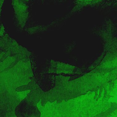 Parlak ve koyu yeşil tonlardan oluşan soyut suluboya desenli arkaplan