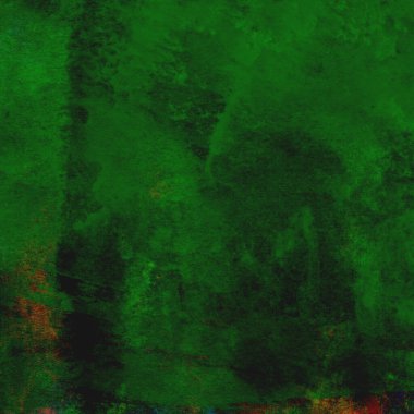 Parlak ve koyu yeşil tonlardan oluşan soyut suluboya desenli arkaplan