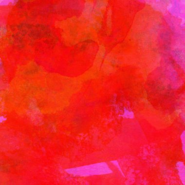 Pembe, kırmızı ve turuncu renkli suluboya lekeleri olan soyut renkli arkaplan