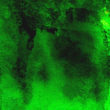 Parlak ve koyu yeşil tonlardan oluşan soyut suluboya desenli arkaplan