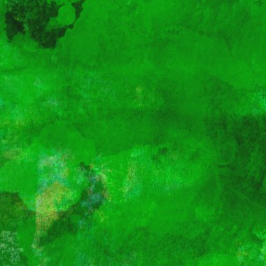 Parlak ve koyu yeşil tonlardan oluşan soyut suluboya desenli arkaplan