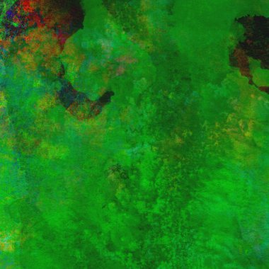 Parlak ve yeşil tonlardan oluşan soyut suluboya deseni